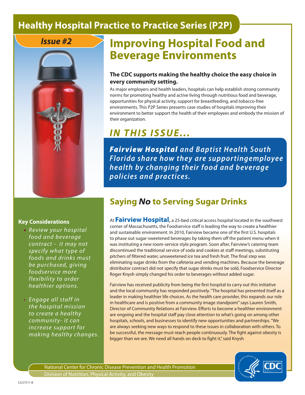 (P2P): Improving Hospital Food and Beverage Environments