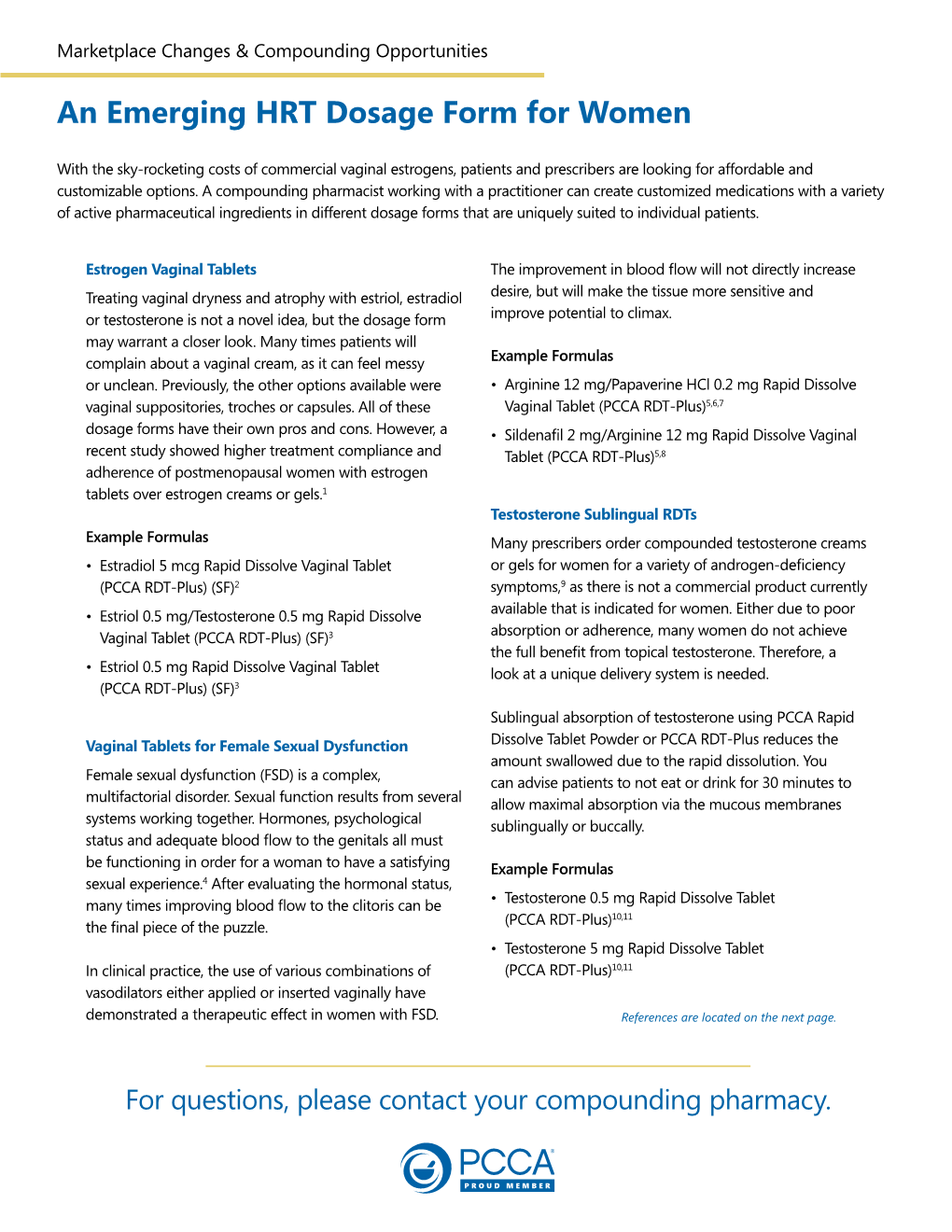 An Emerging HRT Dosage Form for Women