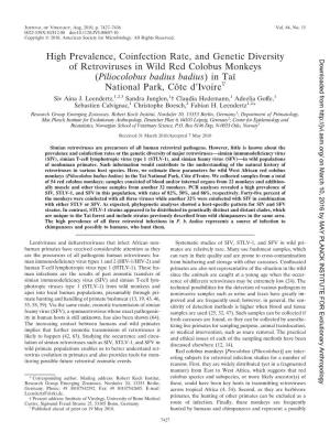 High Prevalence, Coinfection Rate, and Genetic Diversity of Retroviruses in Wild Red Colobus Monkeys