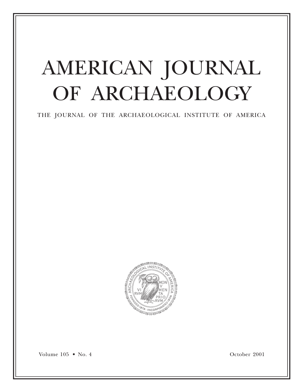 American Journal of Archaeology Article