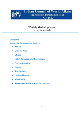 Weekly Media Updates (11 – 17 June, 2018)