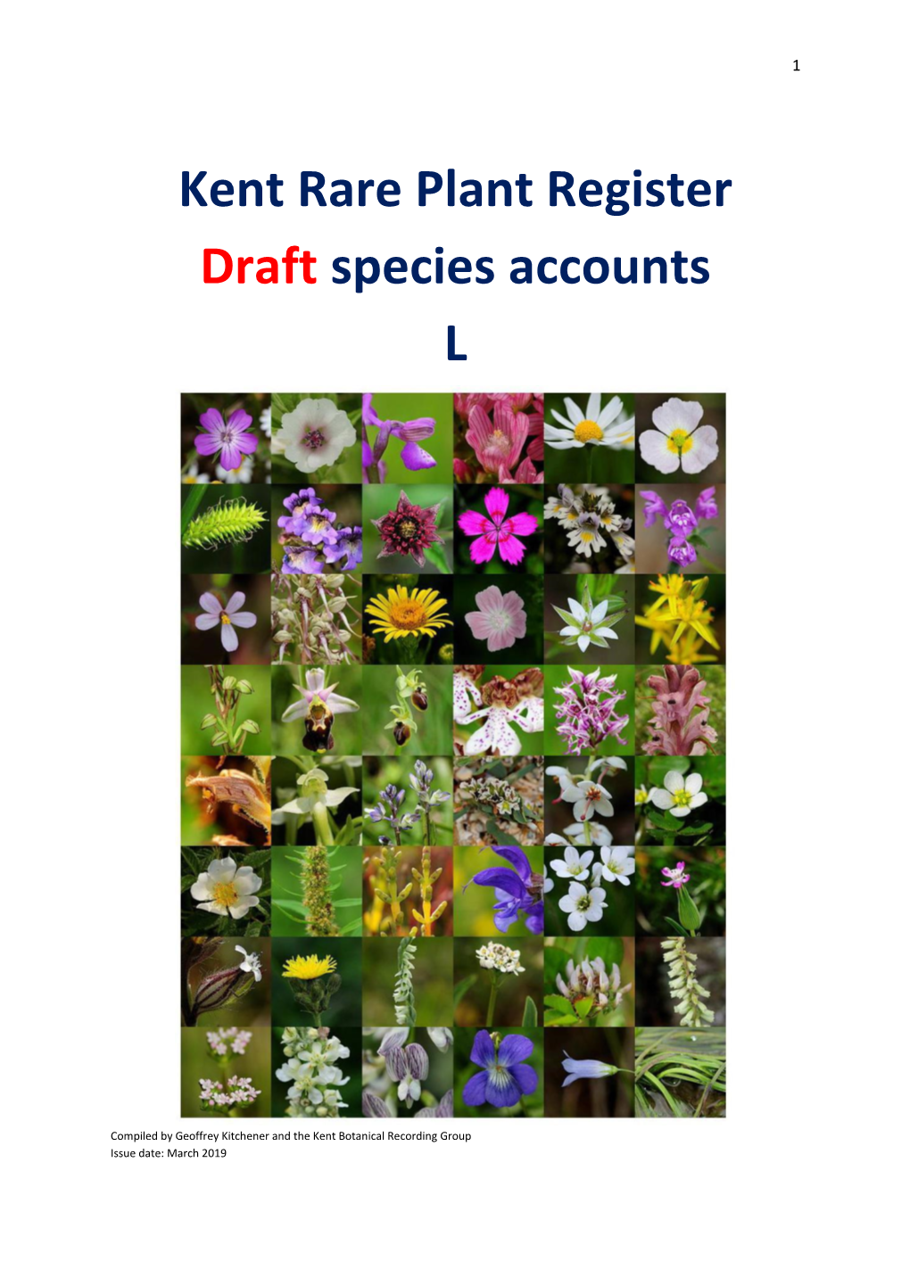 Kent Rare Plant Register Draft Species Accounts L