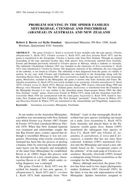 Araneae) in Australia and New Zealand