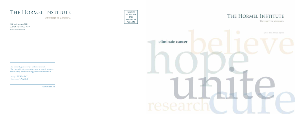 2014-2015 Hormel Institute Annual Report