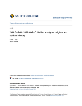 "90% Catholic 100% Vodou" : Haitian Immigrant Religious and Spiritual Identity