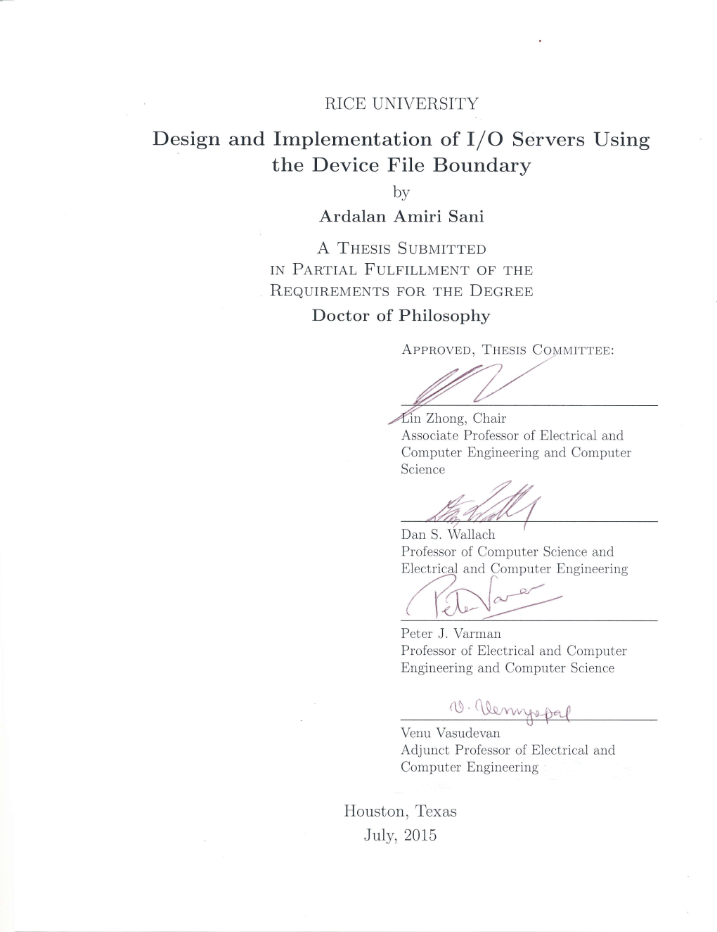 Implementation of I/O Servers Using