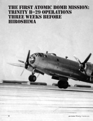 Trinity B–29 Operations Three Weeks Before Hiroshima