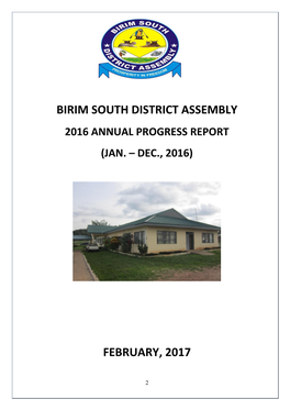Birim South District Assembly February, 2017