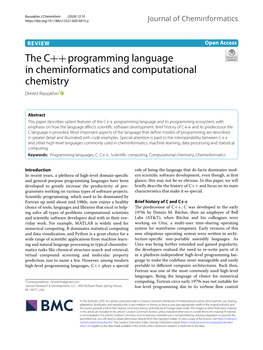 The C++ Programming Language in Cheminformatics And