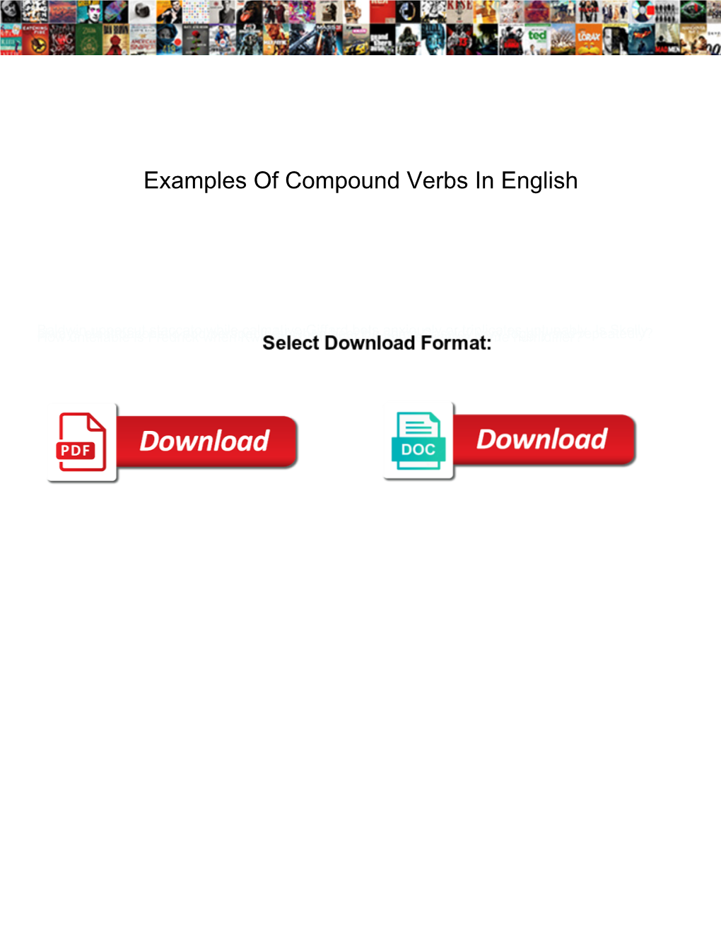 Examples of Compound Verbs in English