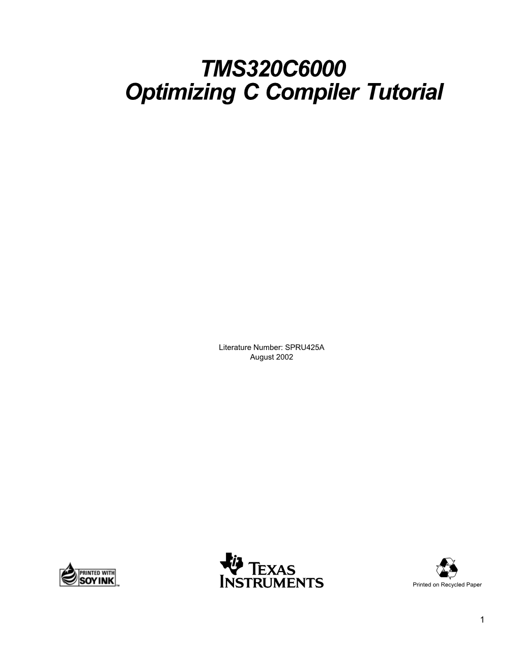 TMS320C6000 Optimizing C Compiler Tutorial