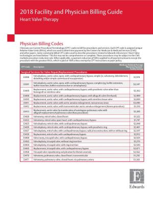 2018 Facility and Physician Billing Guide Heart Valve Therapy