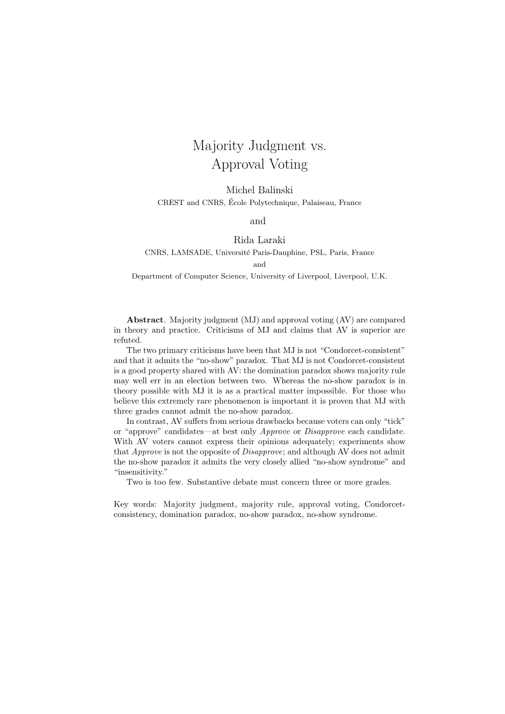 Majority Judgment Vs. Approval Voting