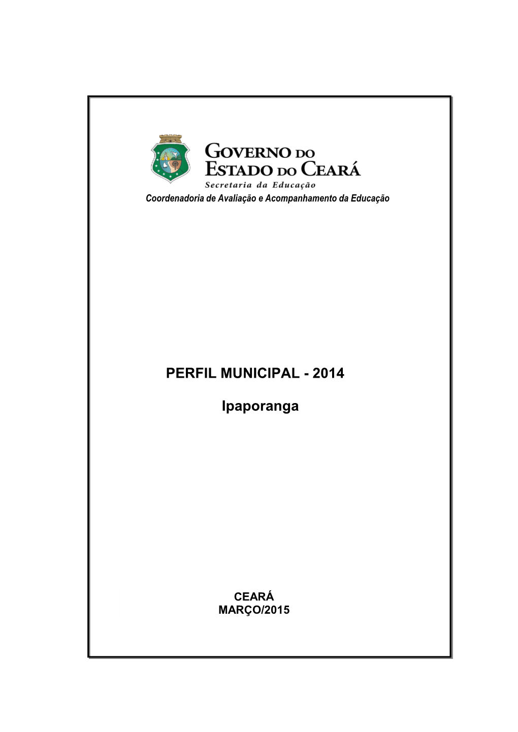 Ipaporanga PERFIL MUNICIPAL