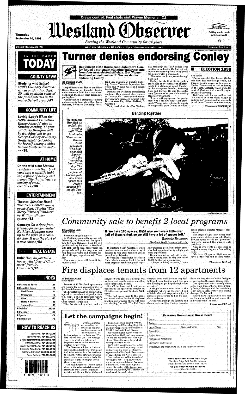 September 10,1998 Serving the Westland Community for 34Years ^:-^¾