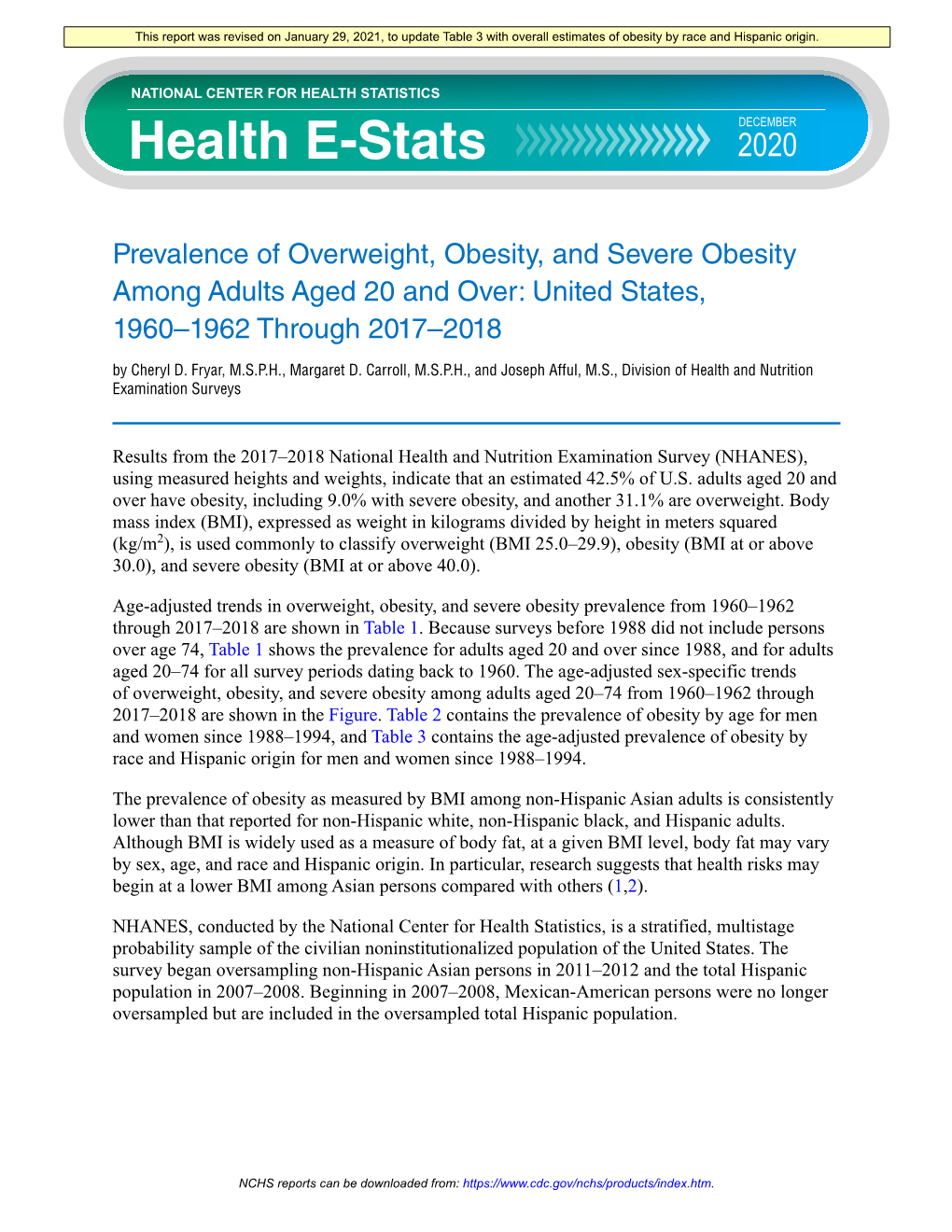 Health E-Stats December 2020