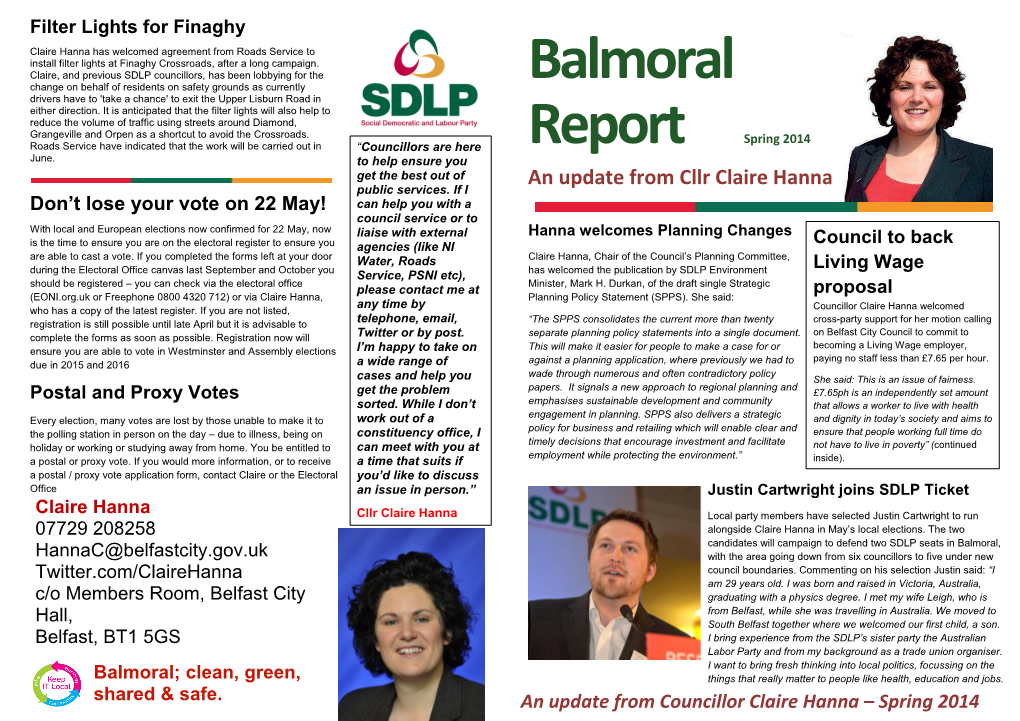 Balmoral Report Spring 2014