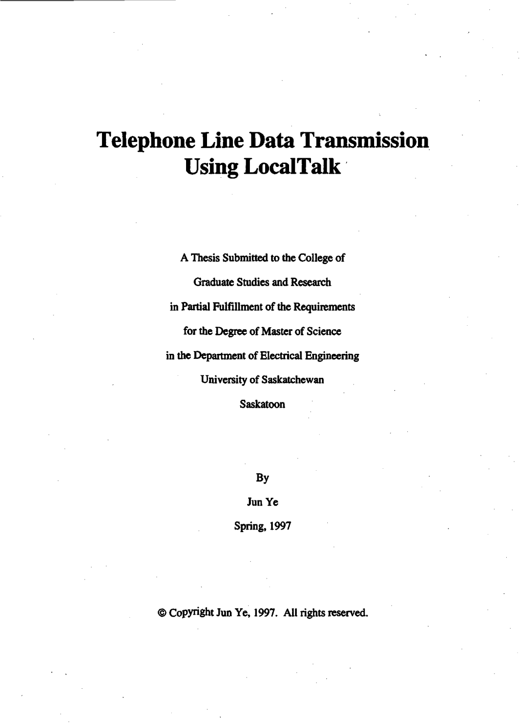 Telephone Line Data Transmission, Using Locaitaik '