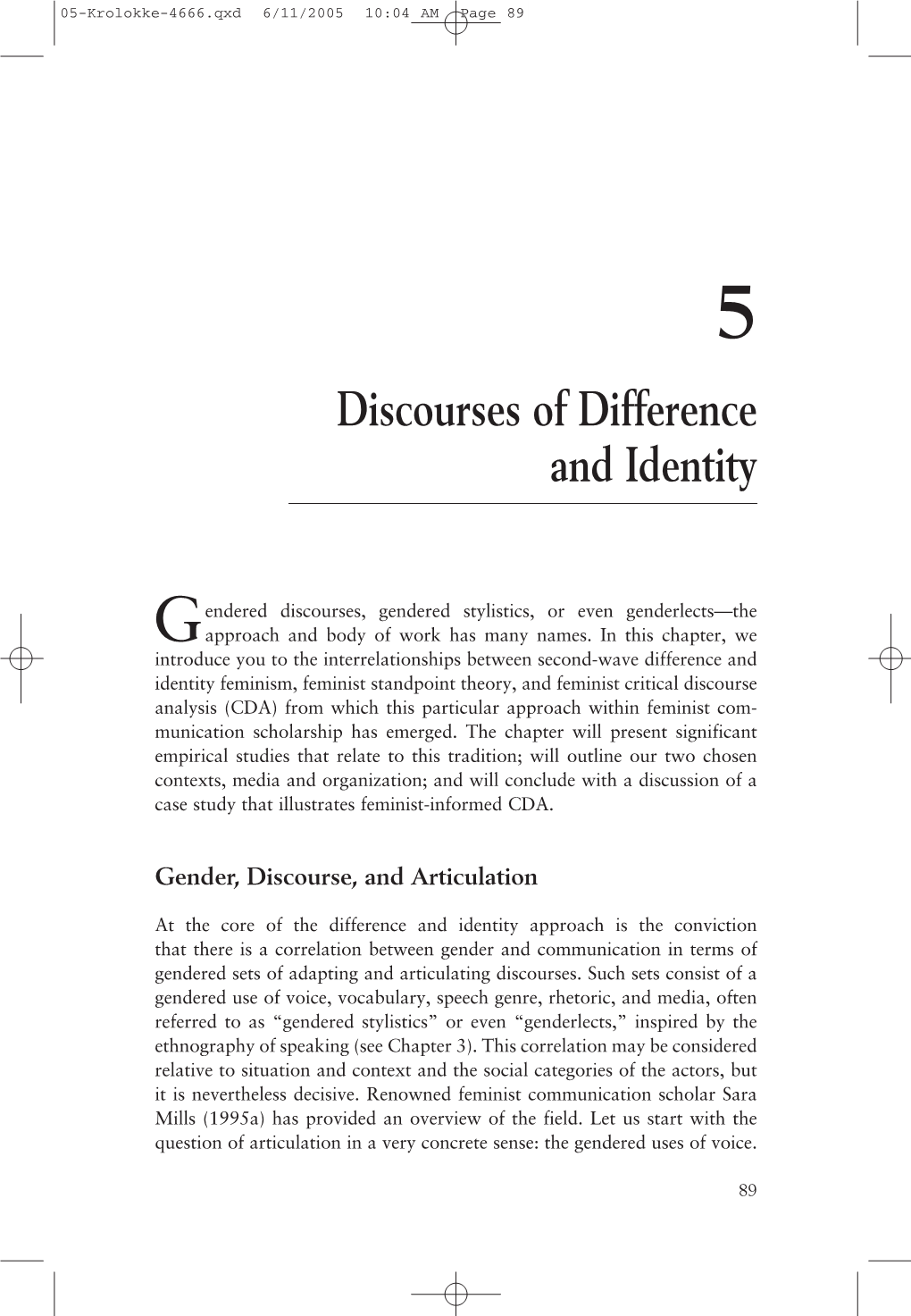 Discourses of Difference and Identity