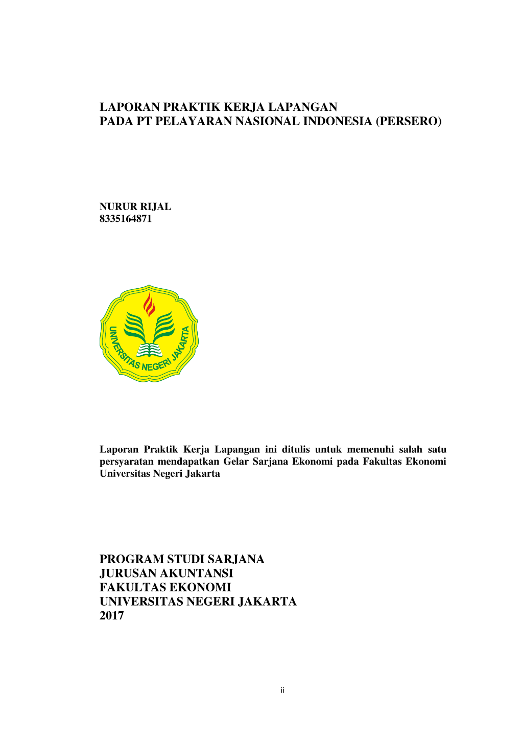Laporan Praktik Kerja Lapangan Pada Pt Pelayaran Nasional Indonesia (Persero)