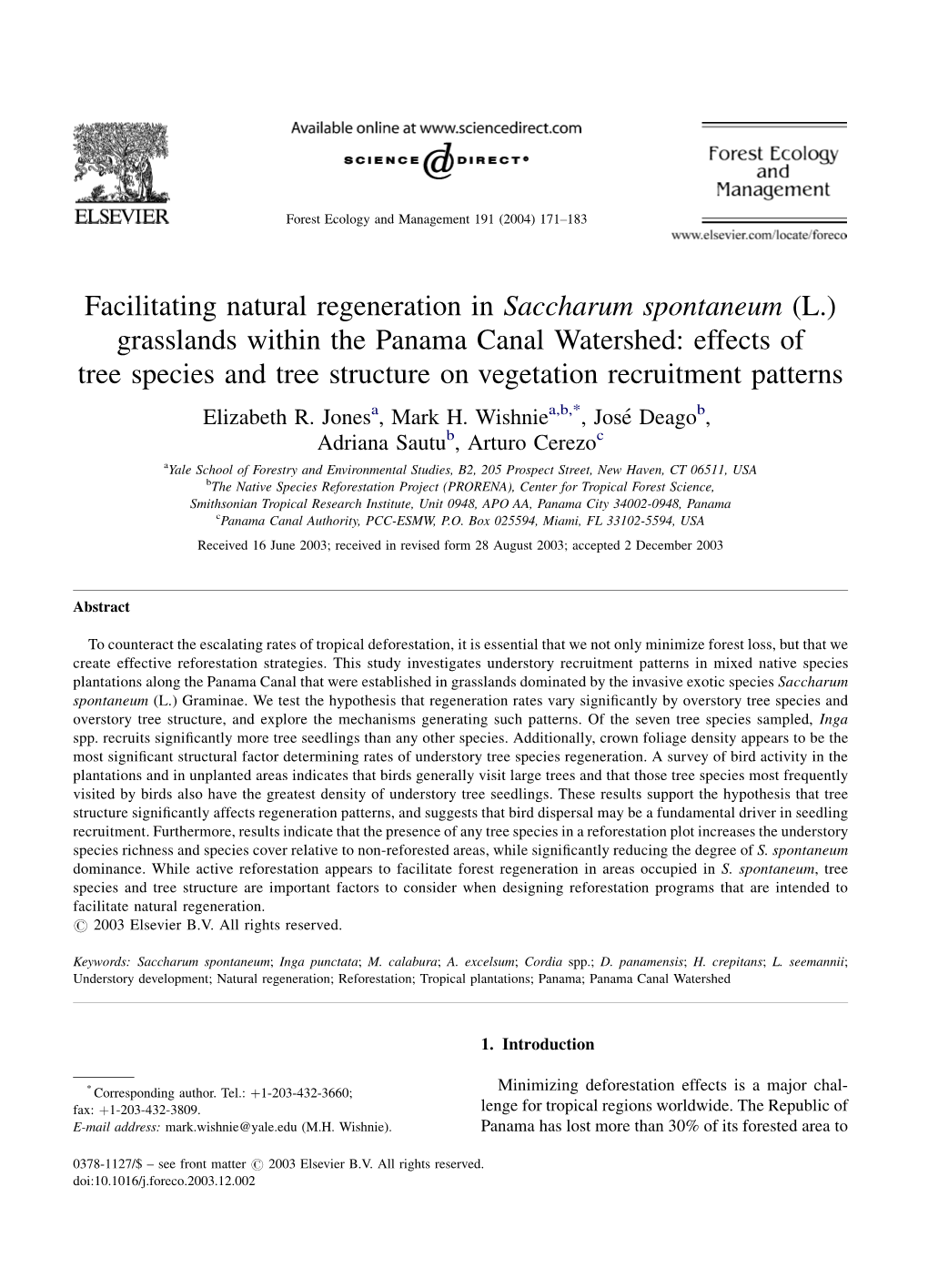 Facilitating Natural Regeneration in Saccharum Spontaneum (L