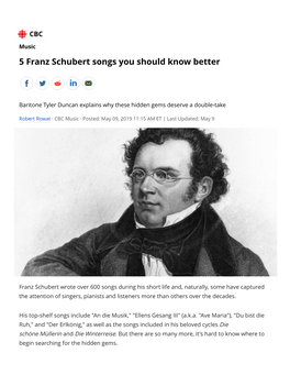 5 Franz Schubert Songs You Should Know Better