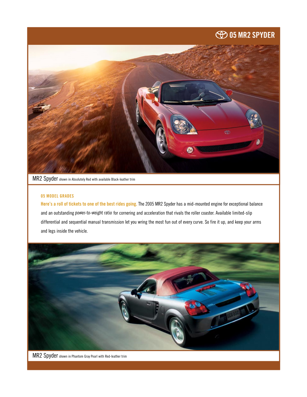 2005 Toyota MR2 Brochure