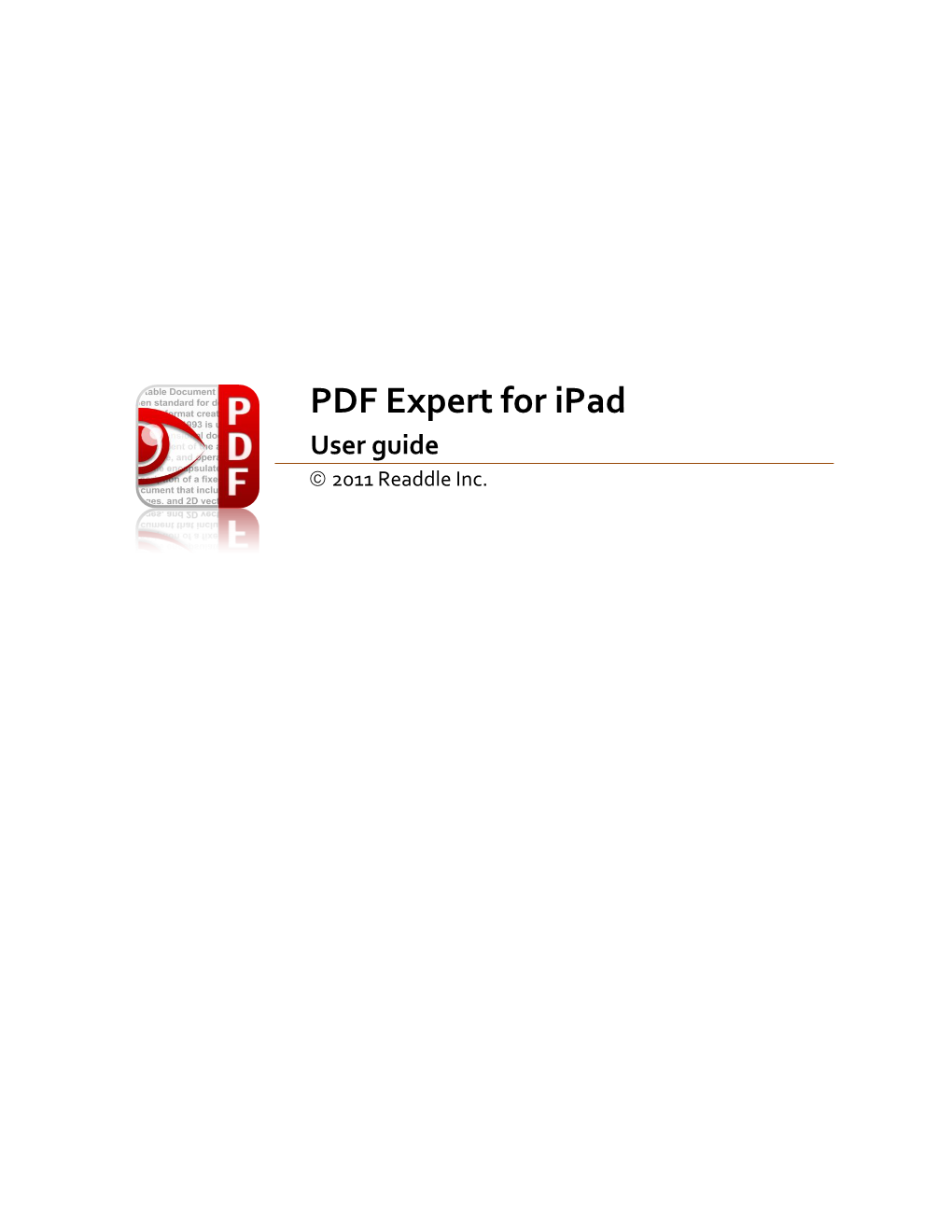 PDF Expert for Ipad User Guide  2011 Readdle Inc