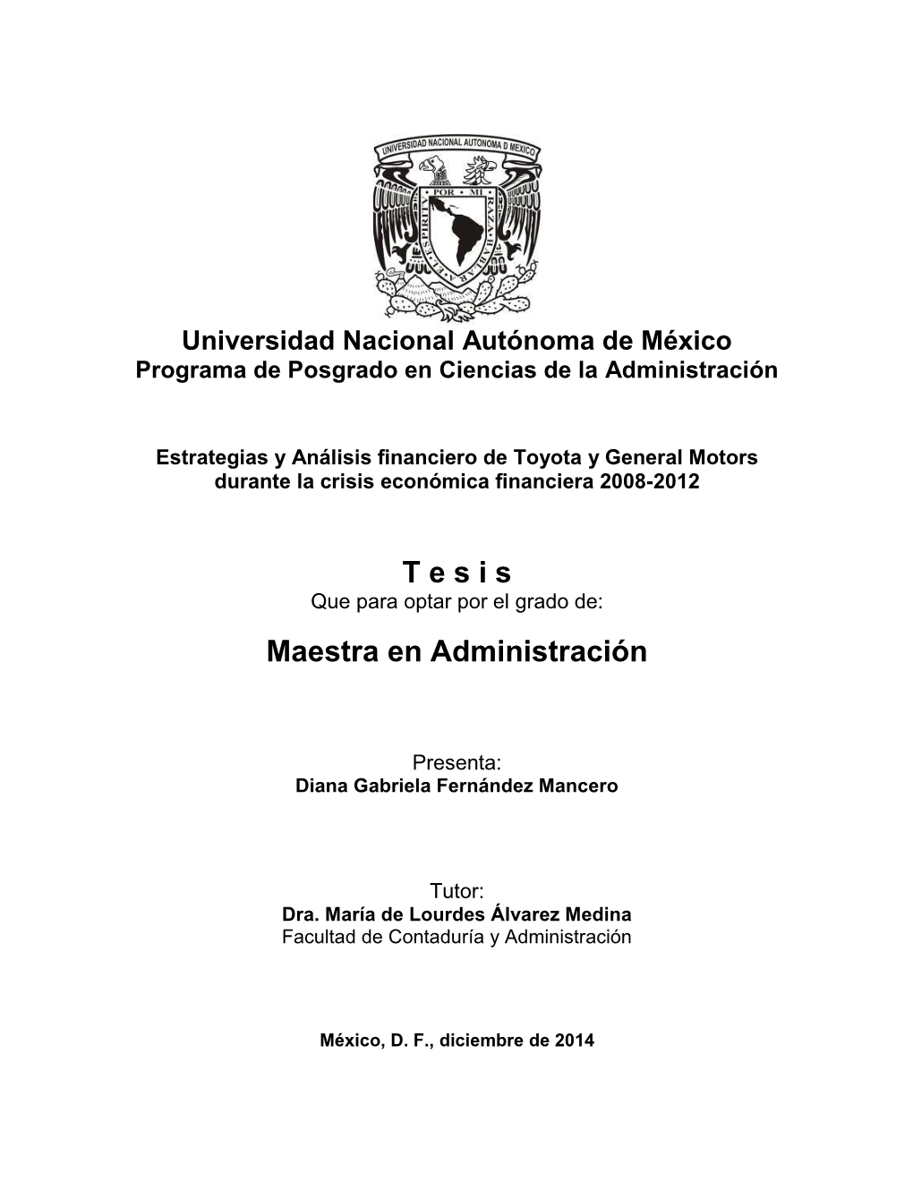 Tesis: Estrategias Y Análisis Financiero De Toyota Y