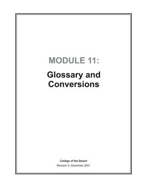 MODULE 11: GLOSSARY and CONVERSIONS Cell Engines