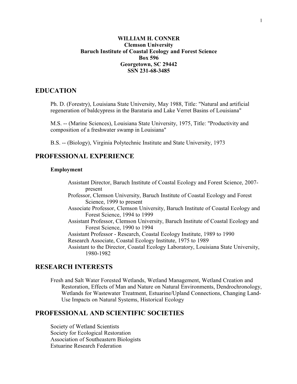 Wm. Main Resume