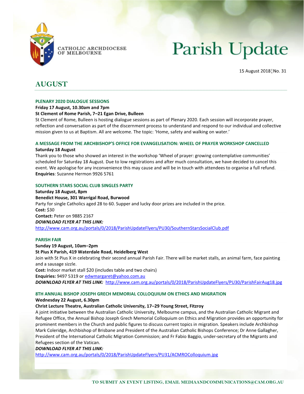 Parish Update Template