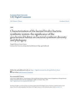 Characterization of the Lucinid Bivalve