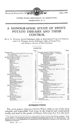 A Monographic Study of Sweet- Potato Diseases and Their Control