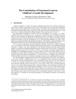 The Contribution of Functional Load on Children's Vocalic Development