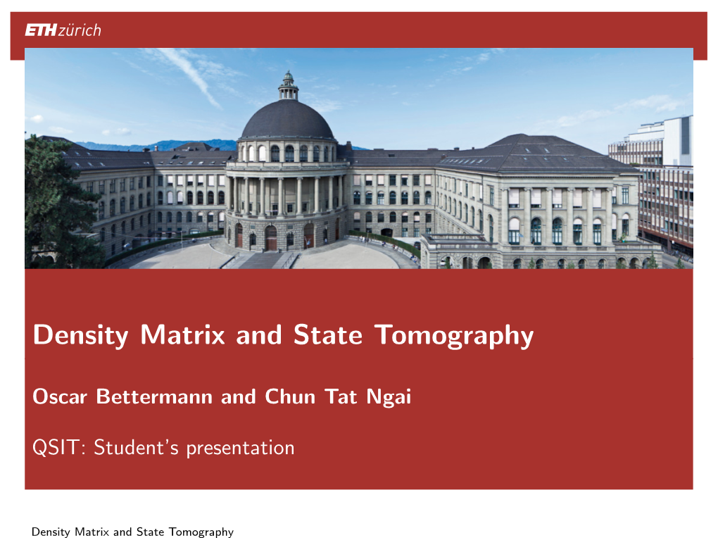 Density Matrix and State Tomography