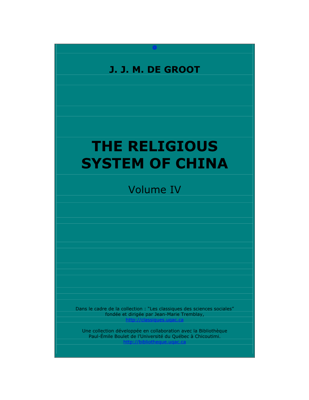 The Religious System of China, Volume IV