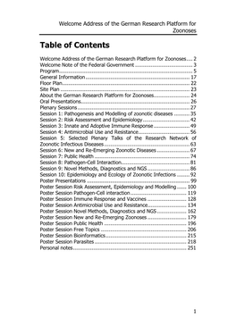 Table of Contents