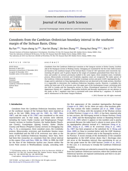 Conodonts from the Cambrian￢ﾀﾓordovician Boundary Interval In