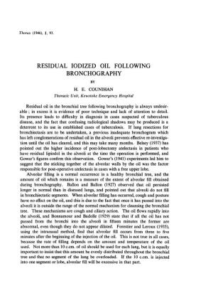 Residual Iodized Oil Following Bronchography by H