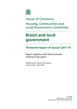 Brexit and Local Government