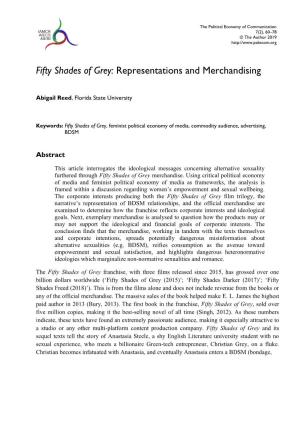 Fifty Shades of Grey: Representations and Merchandising