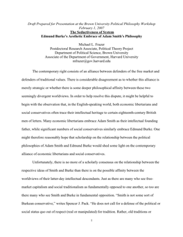 Draft Prepared for Presentation at the Brown University Political