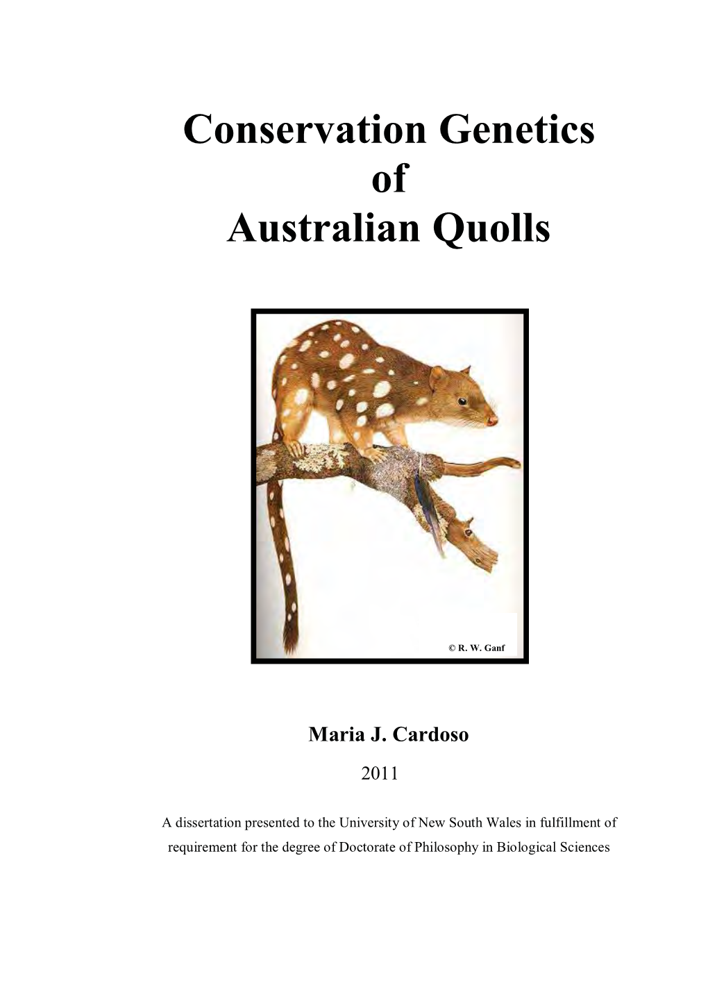 Conservation Genetics of Australian Quolls