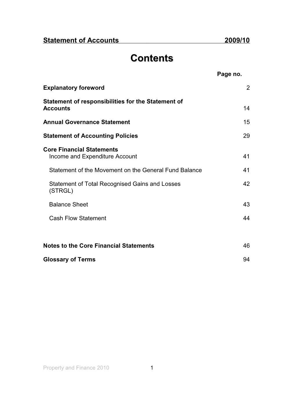 Statement of Accounts 2009/10