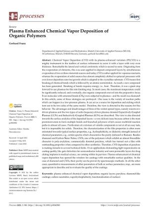 Plasma Enhanced Chemical Vapor Deposition of Organic Polymers