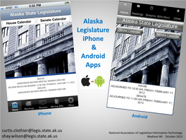 Alaska Legislature Iphone & Android Apps