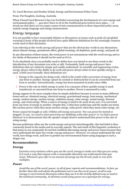 Energy Language and Energy Measurement