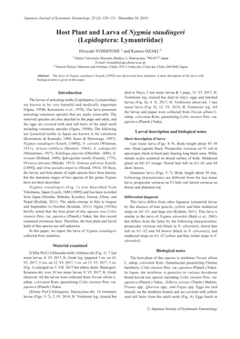 Host Plant and Larva of Nygmia Staudingeri (Lepidoptera: Lymantriidae)