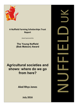 Agricultural Societies and Shows: Where Do We Go from Here?
